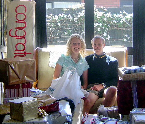 Bevan and Elrike in amongst some of their Gifty gifts