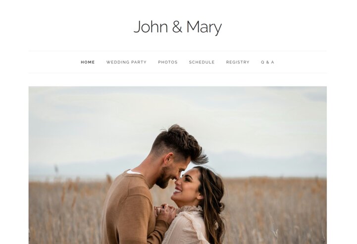 Sample website homepage